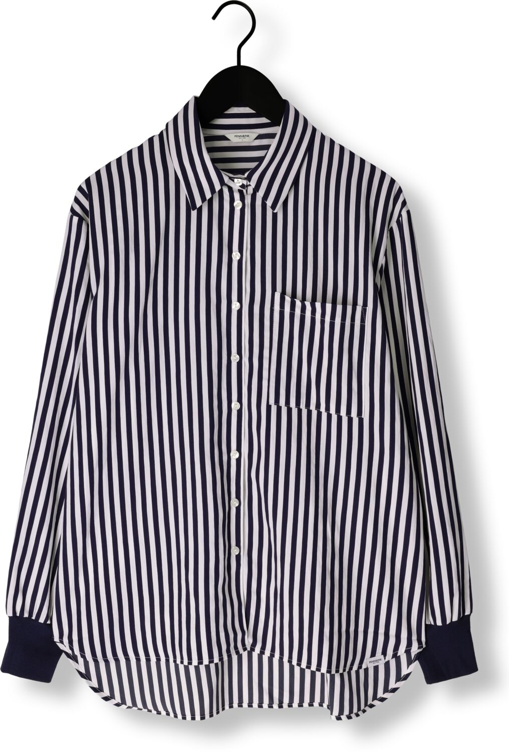 PENN & INK Dames Blouses 501 Blouse Print Blauw wit Gestreept