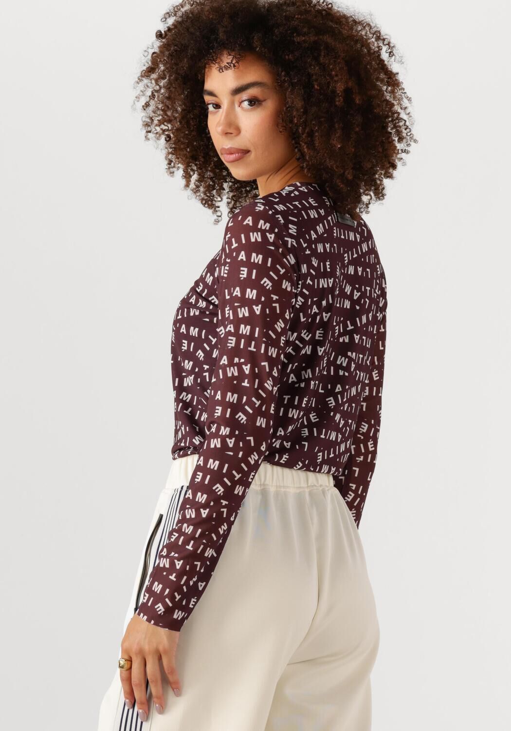 HAUTE L'AMITIÉ Dames Tops & T-shirts L'amitie Mesh Ls O-neck Bordeaux
