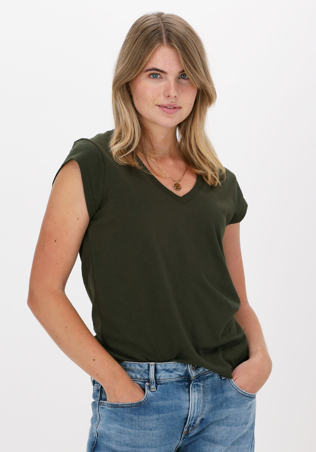 Donkergroene CC HEART T-shirt BASIC V 
