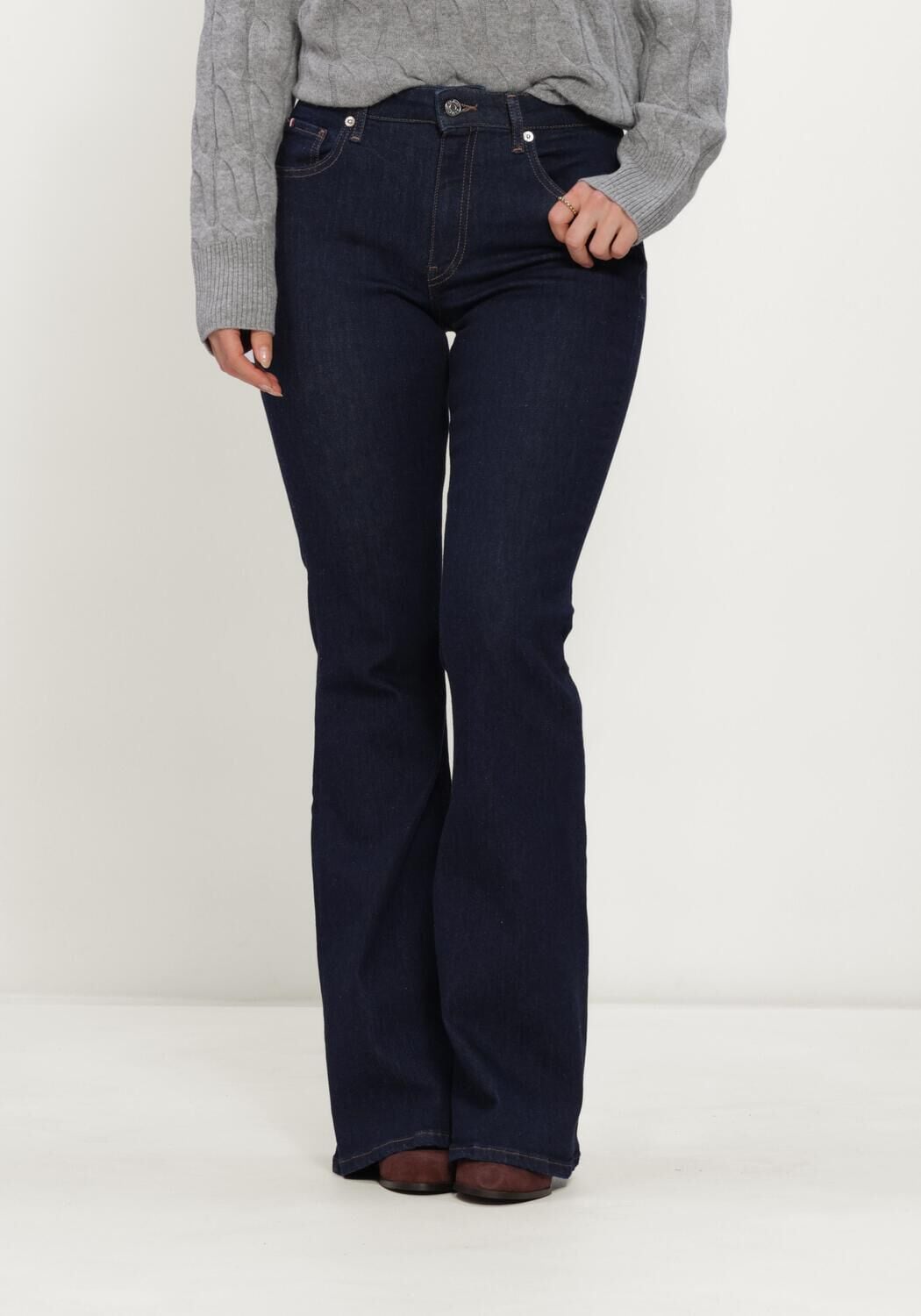 Donkerblauwe TOMMY HILFIGER Flared jeans LUNA MID RISE FLARE ESSENTIAL - large