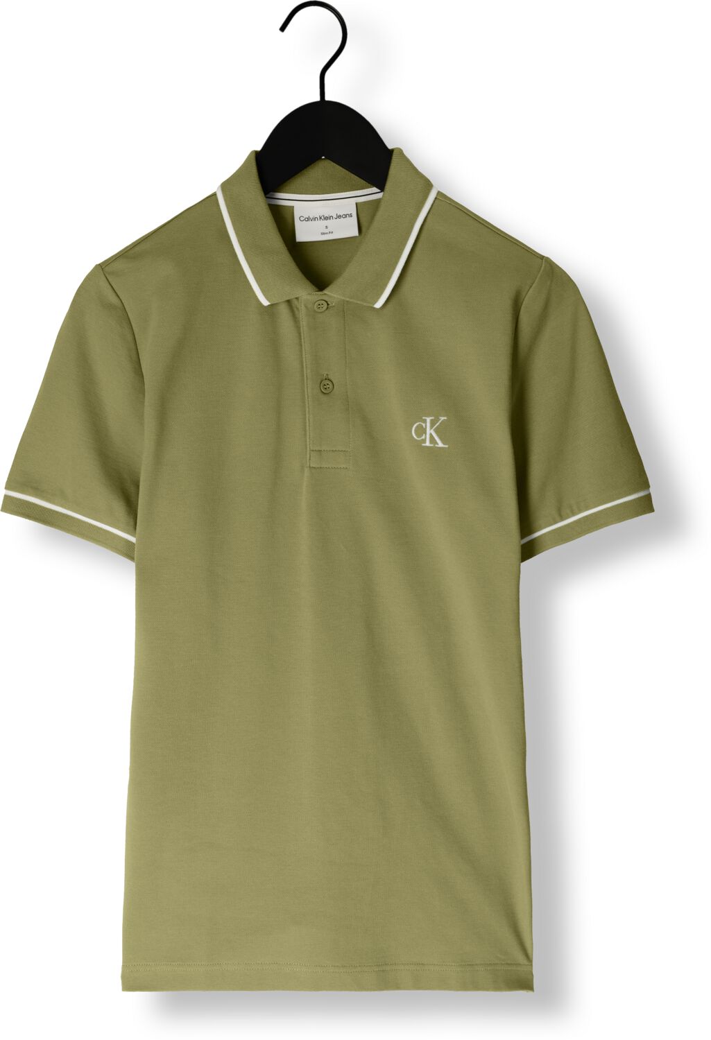 CALVIN KLEIN Heren Polo's & T-shirts Tipping Slim Polo Groen