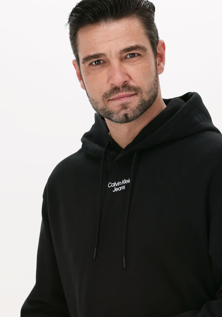 Zwarte CALVIN KLEIN Sweater STACKED LOGO HOODIE MEN - large