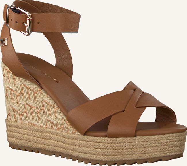 Cognac TOMMY HILFIGER Platte sandalen TH RAFFIA HIGH WEDGE Cognac TOMMY HILFIGER Platte sandalen TH RAFFIA HIGH WEDGE - large