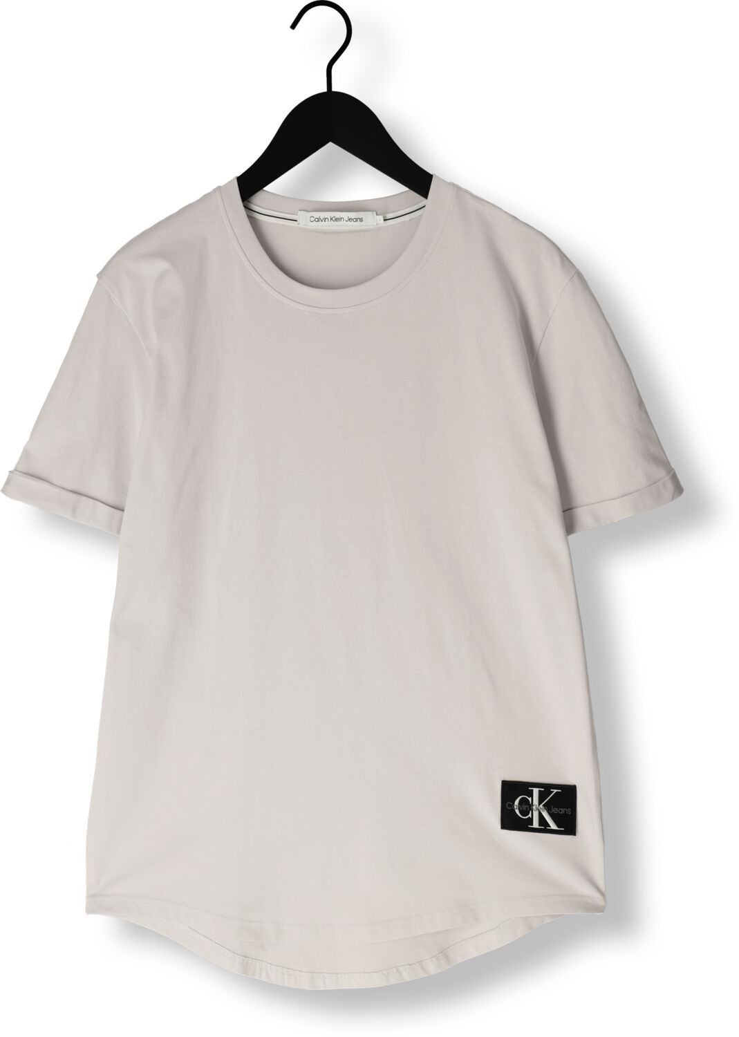CALVIN KLEIN Heren Polo's & T-shirts Badge Turn Up Sleeve Grijs