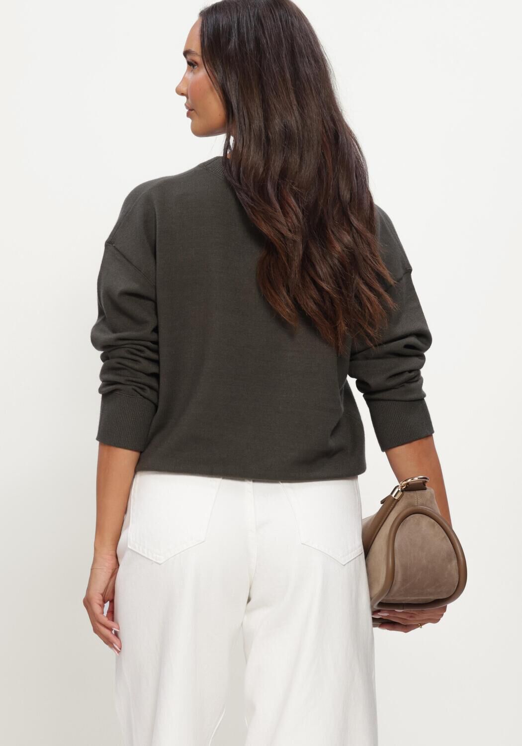 Donkergroene WITHBLACK Sweater WBLMARGOT LS PULLOVER - large