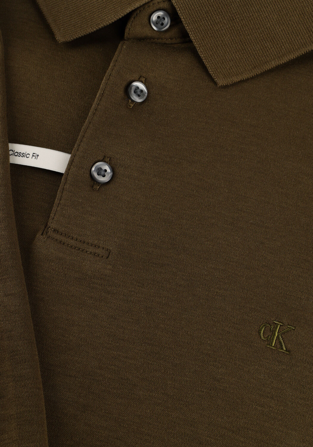 Olijf CALVIN KLEIN Polo SS SUPIMA CHEST EMB POLO - large