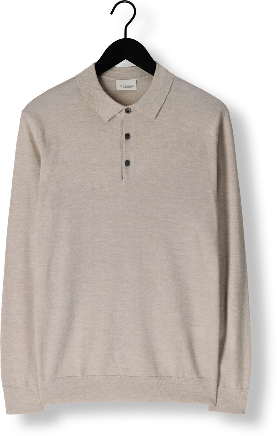 PROFUOMO Heren Polo's & T-shirts Polo Long Sleeve Beige