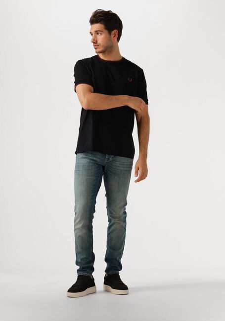 Blauwe CAST IRON Slim fit jeans RISER SLIM WORN-IN BLUE DENIM - large