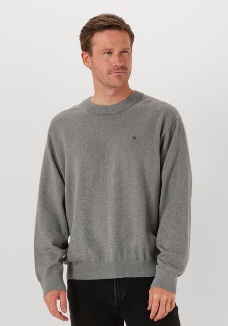 Grijze CALVIN KLEIN Trui LS EZ CORRON CREWNK SWEATER 12GG - large