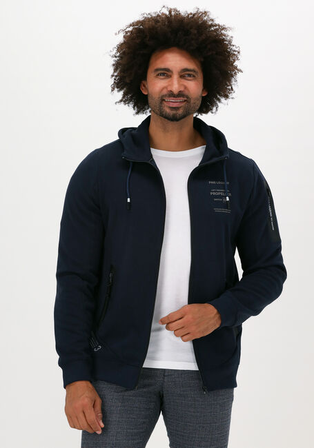 Donkerblauwe PME LEGEND Vest HOODED INTERLOCK SWEAT - large
