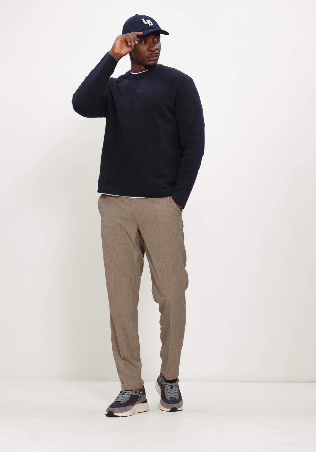SELECTED MEN Heren Truien & Vesten Slmmike Light Ls Knit Crew Neck Donkerblauw