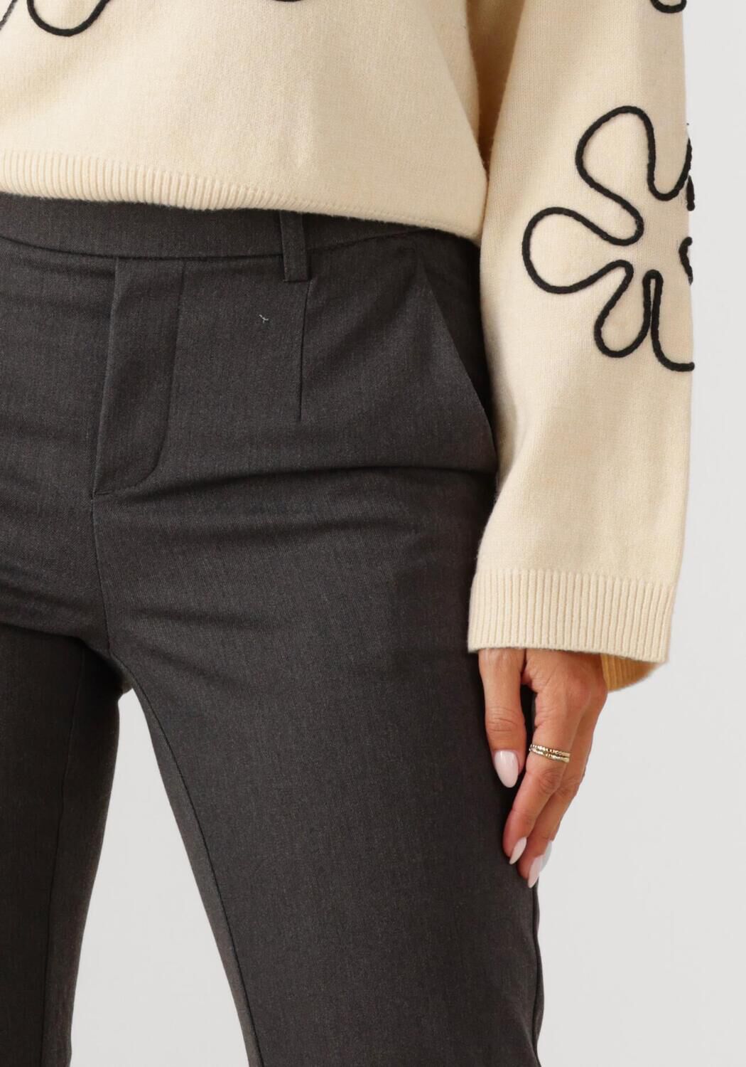 OBJECT Dames Broeken Objlisa Slim Pant Grijs
