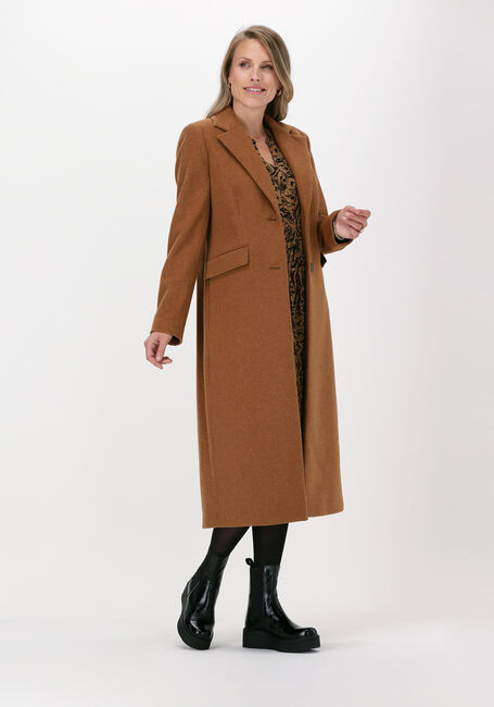 Camel BEAUMONT Mantel FLAUSCH WOOL LONG BLAZER COAT - large