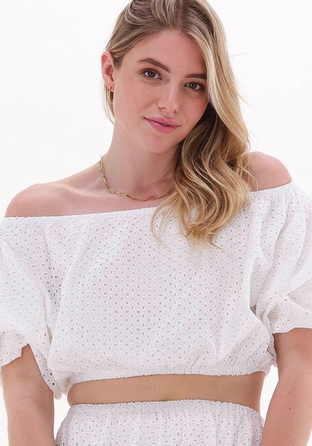 Witte NA-KD Top OFF SHOULDER ANGLAIS TOPC - large