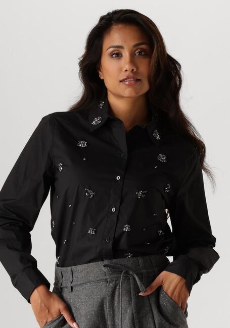 Zwarte SUMMUM Blouses BLOUSE CRISPY POPLIN DIAMANTS - large