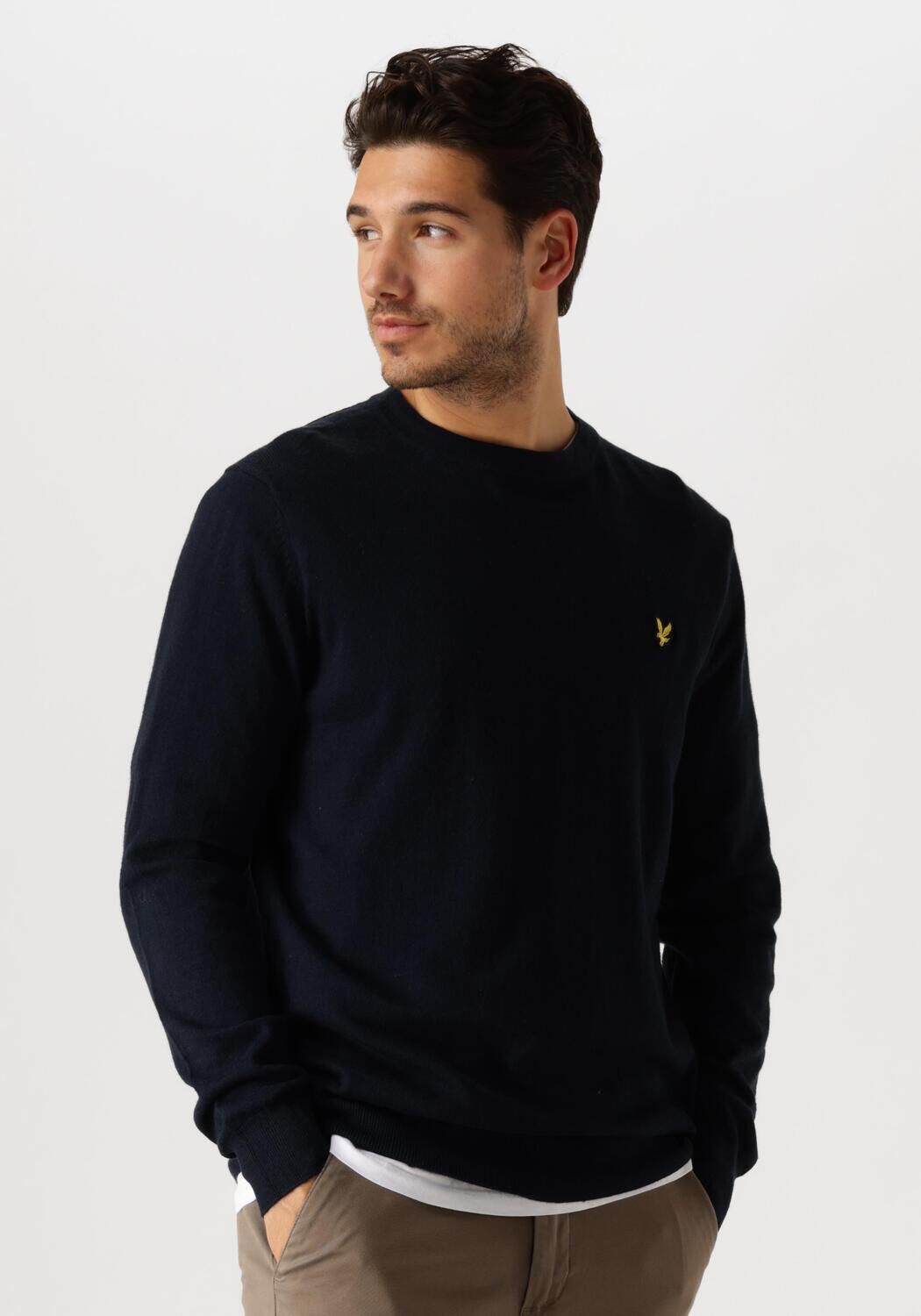LYLE & SCOTT Heren Truien & Vesten Cotton Merino Crew Neck Jumper Donkerblauw