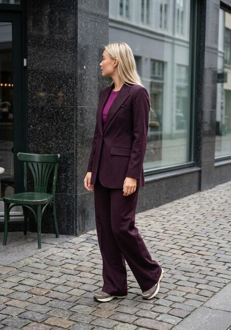 Bordeaux CO'COUTURE Wijde broek ALMIRA PLEAT LONG PANT - large