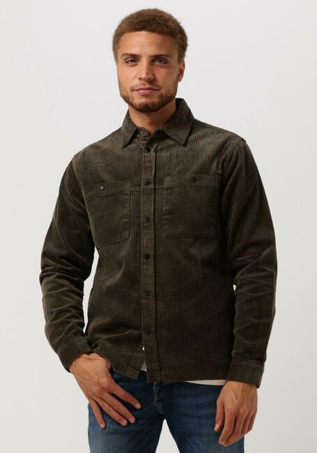 Donkergroene ANERKJENDT Overshirt AKOSCAR WIDE CORDUROY - large