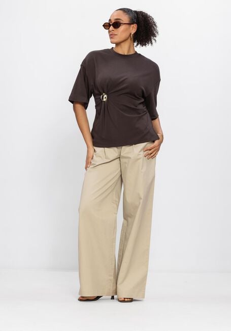 Bruine SECOND FEMALE T-shirt ENORA BROOCH TEE - large