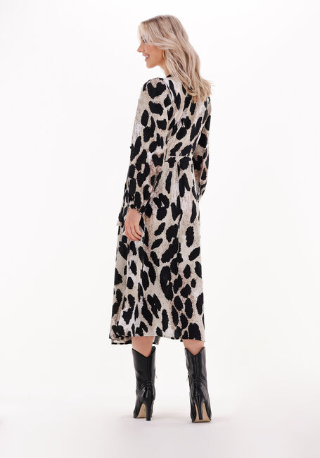 Bruine OBJECT Midi jurk LEONORA L/S WRAP MIDI DRESS - large