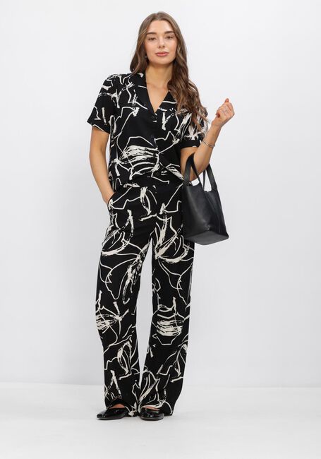 Zwarte OBJECT Wijde broek OBJSANNE ALINE WIDE PANT - large