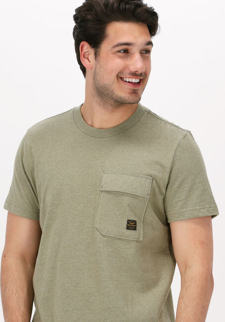 Olijf PME LEGEND T-shirt SHORT SLEEVE R-NECK OPEN END MELANGE JERSEY - large