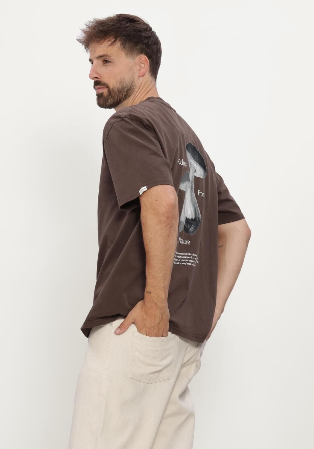 ANERKJENDT Heren Polo's & T-shirts Akvillads Echos Ss Tee Bruin
