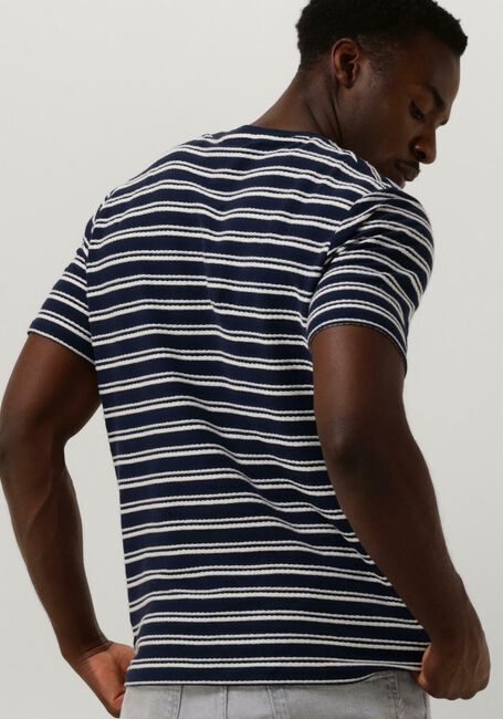 Donkerblauwe SCOTCH & SODA T-shirt STRUCTURED STRIPE POCKET T-SHIRT - large