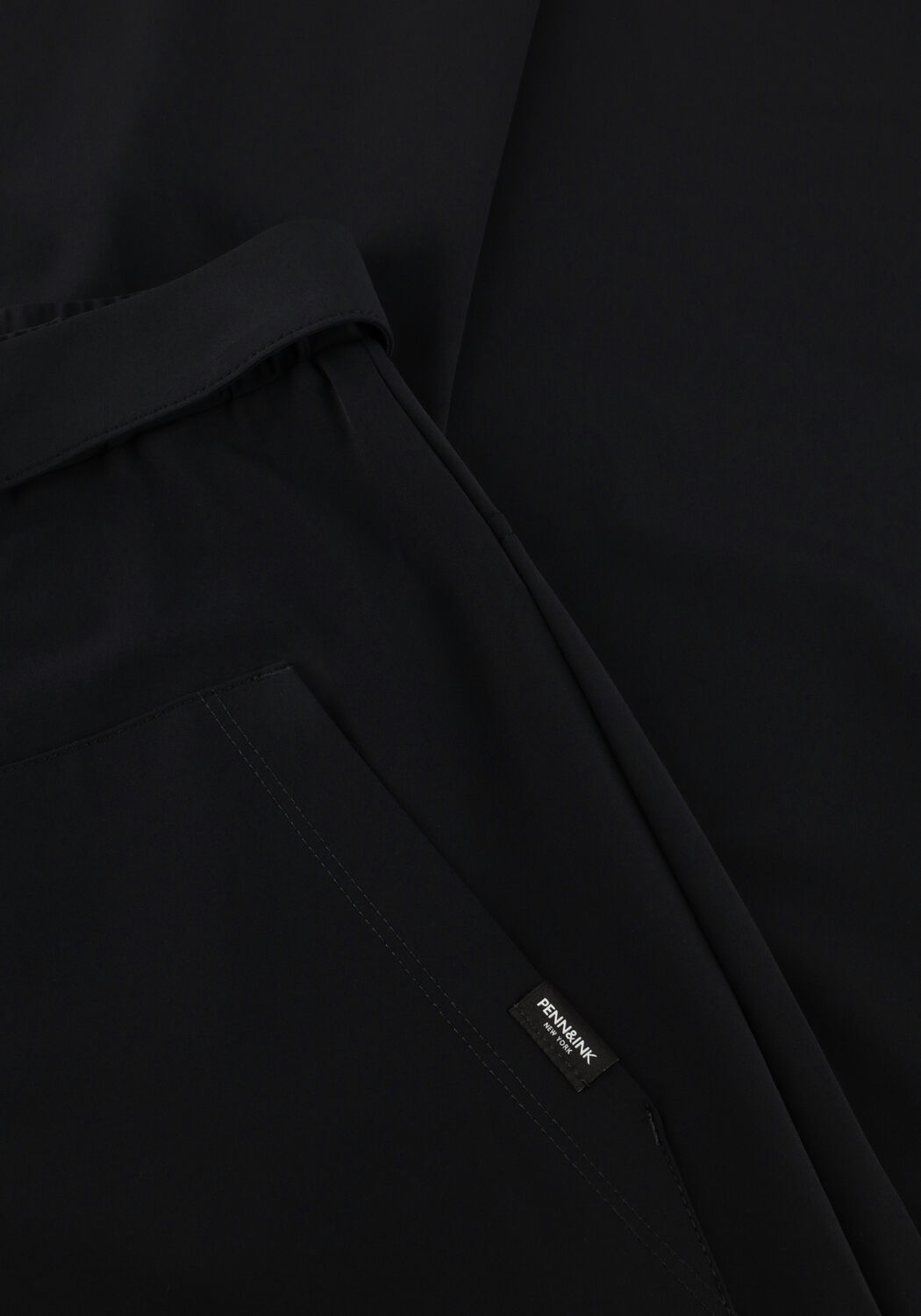 Zwarte PENN & INK Wijde broek BOWIE - large