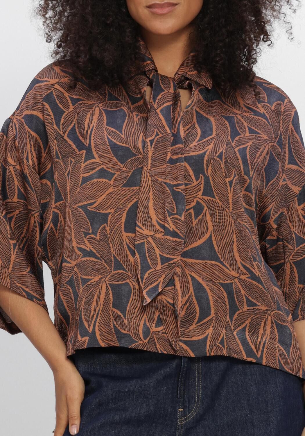 Bruine SUMMUM Blouses TOP ABSTRACT FLOWERS - large