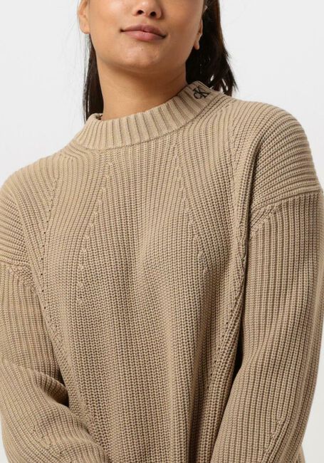 Camel CALVIN KLEIN Mini jurk WASHED CHUNKY SWEATER DRESS - large