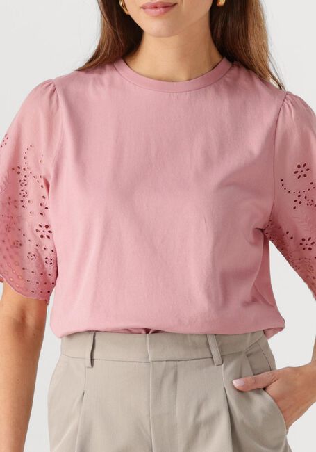 Roze Y.A.S. T-shirt YASLEX SS TOP W. EMB SLEEVES S. NOOS - large