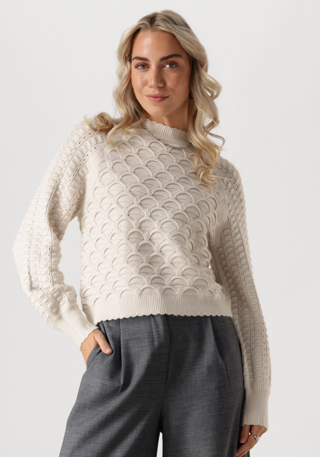 gebroken wit object trui objsida knit l s re pullover