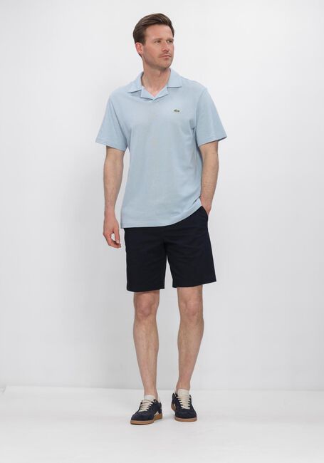Lichtblauwe LACOSTE Polo CLASSIC FIT OPEN NECK COTTON LINEN BLEND POLO - large