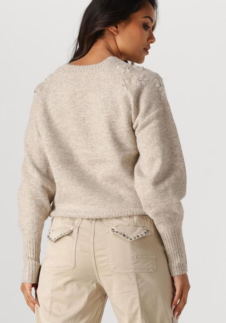 Beige SUMMUM Trui SWEATER WOOL ELASTANE BLEND KNIT - large