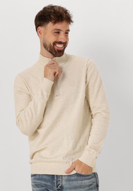 Beige BUTCHER OF BLUE Trui LT CLIFDEN HALF ZIP - large