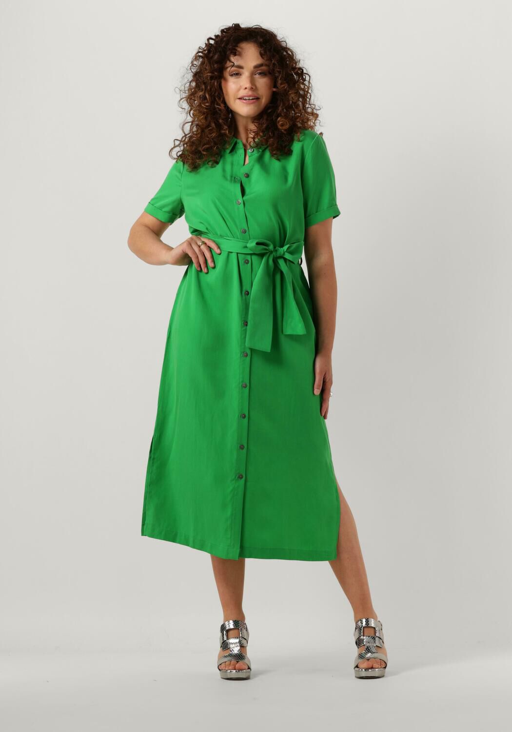 groene object midi jurk objtilda isabella s s dress