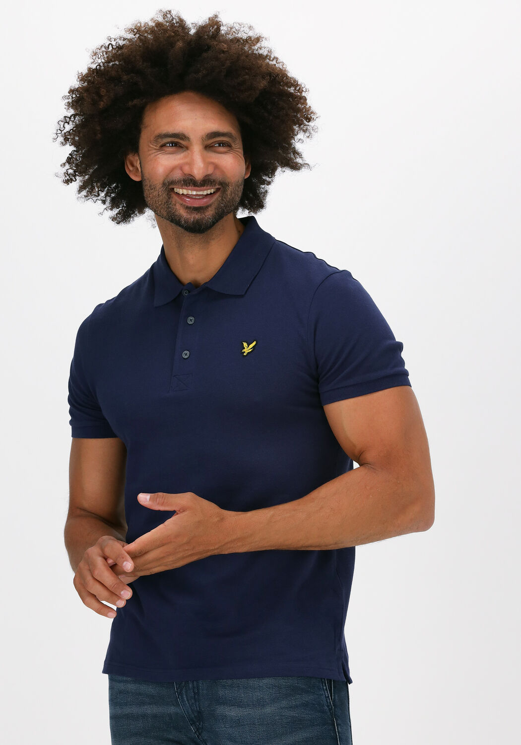 blauwe lyle scott polo plain polo shirt