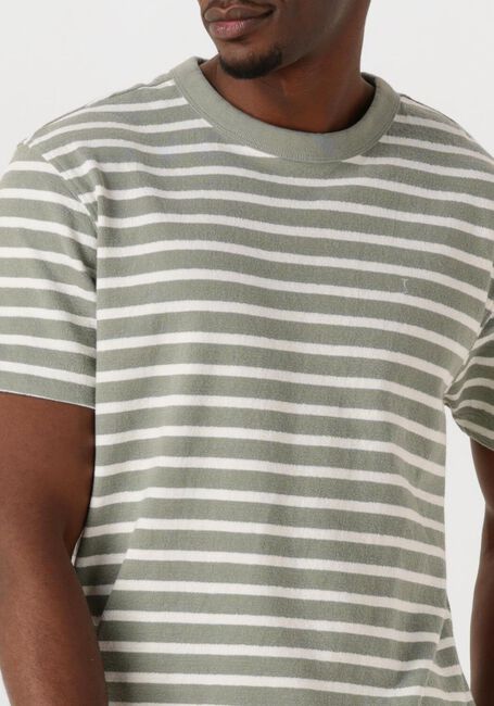 Groene BUTCHER OF BLUE T-shirt GASPARD LOOSE STRIPE TEE - large