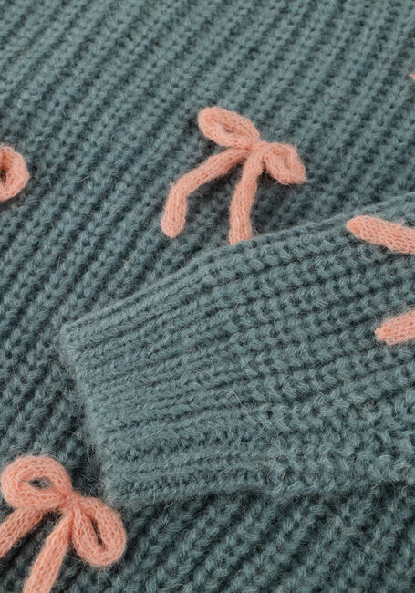 Lichtblauwe Sproet & Sprout Trui GIRLS SWEATER BOWS - large
