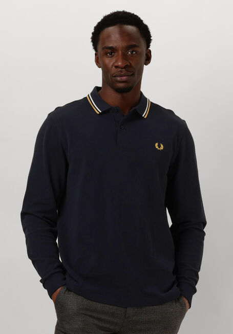 Blauwe FRED PERRY Polo TWIN TIPPED FRED PERRY SHIRT LONG SLEEVE - large