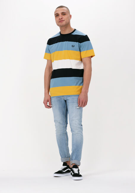 Donkerblauwe FRED PERRY T-shirt BOLD STRIPE T-SHIRT - large