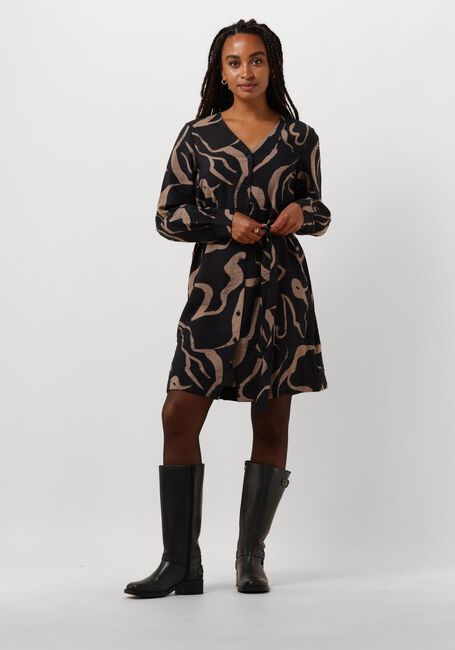 Zwarte OBJECT Mini jurk OBJJACIRA L/S V-NECK SHORT DRESS Zwarte OBJECT Mini jurk OBJJACIRA L/S V-NECK SHORT DRESS - large