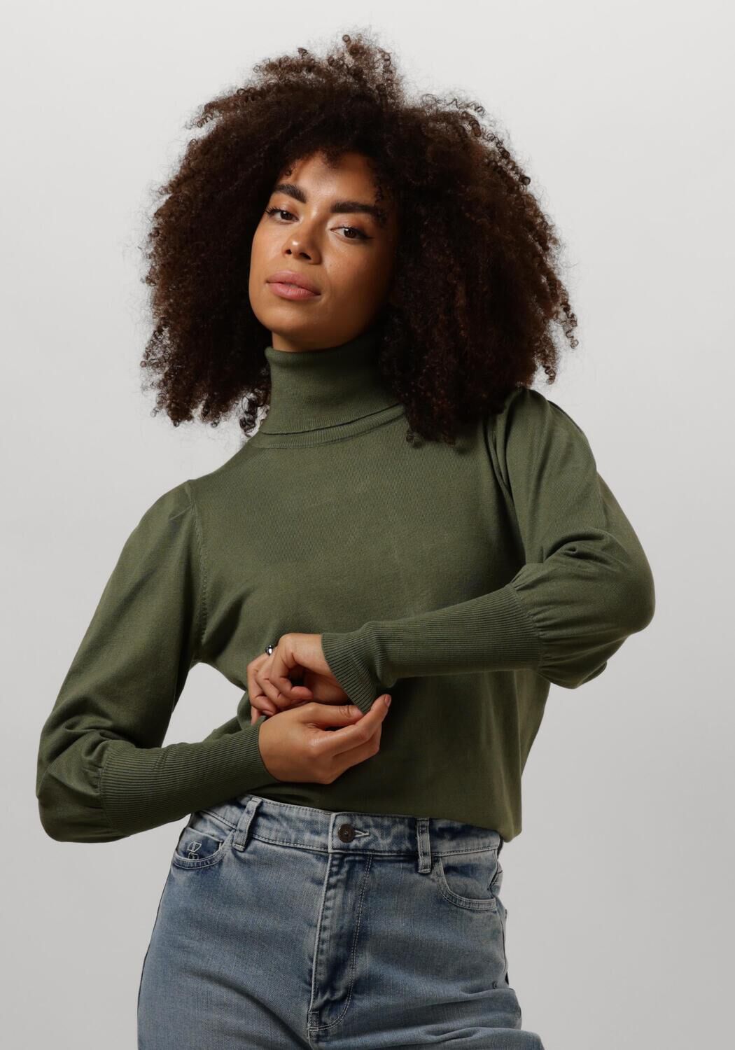 Groene NOTRE V Coltrui BASIC KNIT BLOUSE Omoda