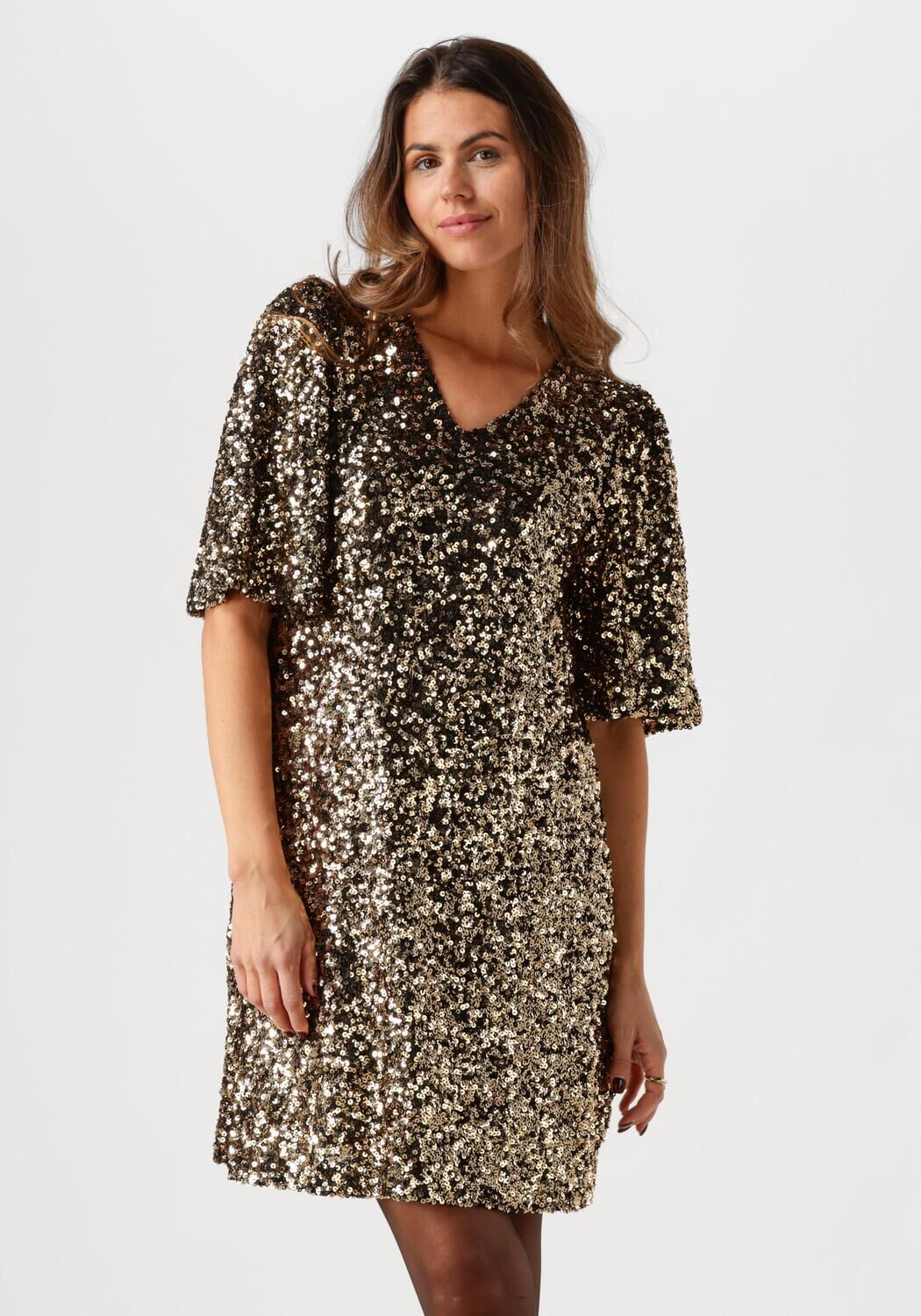 Moves Gouden Manalina Mini Jurk Yellow Dames
