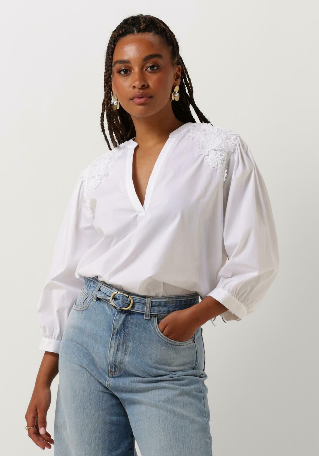 Twinset Witte Geweven Blouse Elegante Stijl White Dames
