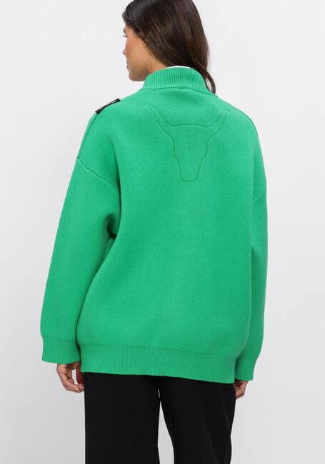 Groene ALIX THE LABEL Vest LADIES KNITTED HEAVY CARDIGAN - large