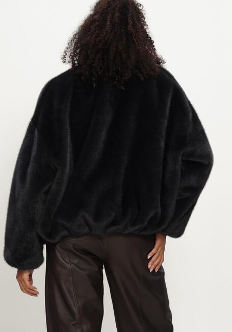Zwarte STUDIO AR Faux fur jas ETTA FAUX MIN - large