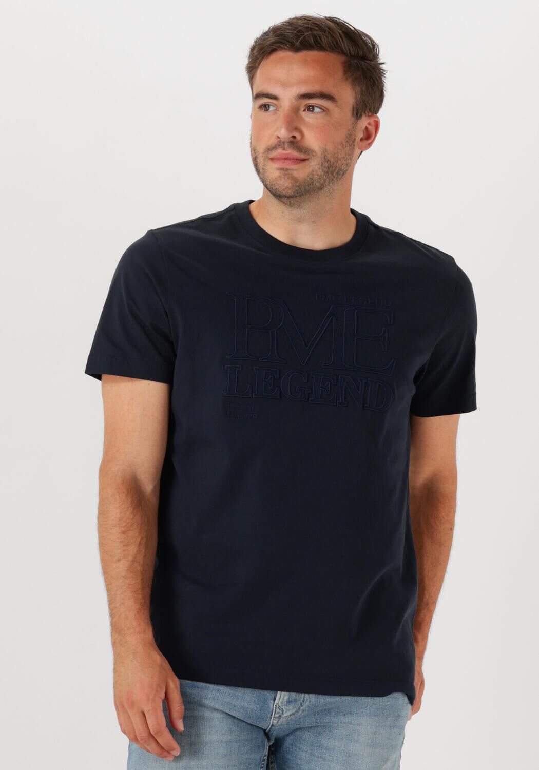 PME LEGEND Heren Polo's & T-shirts Single Jersey Donkerblauw