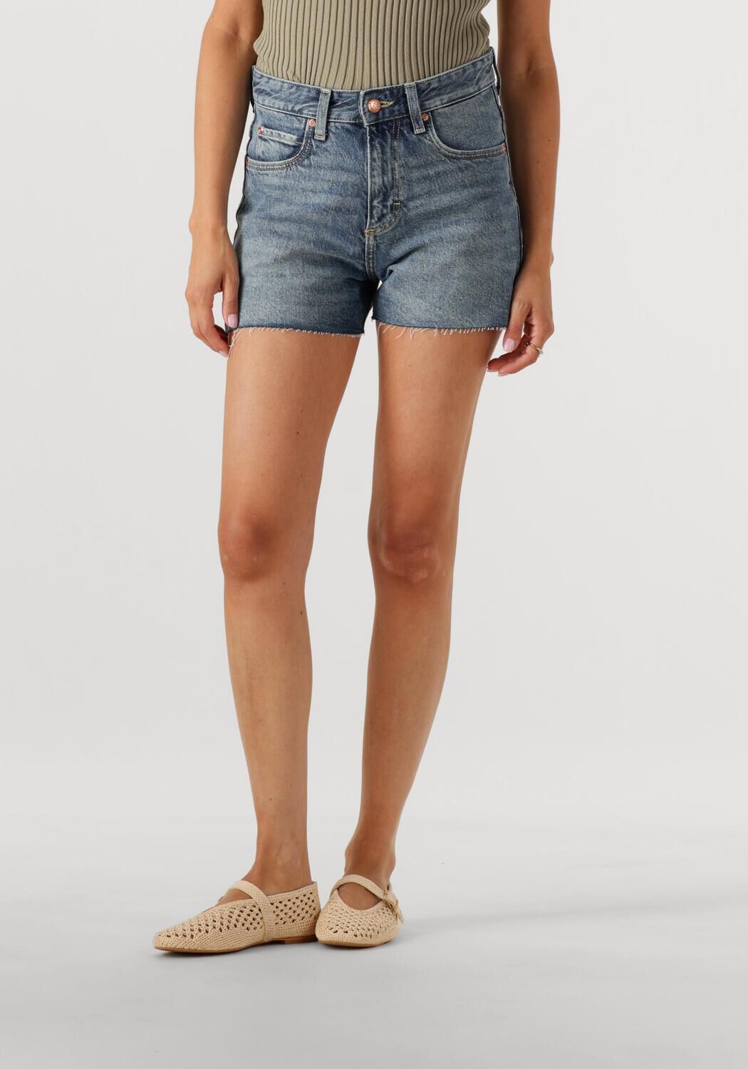 LEE Dames Jeans Rider Short Blauw
